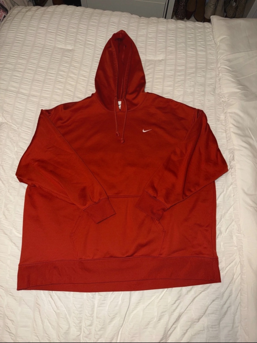 Nike Red Pullover Hoodie with Small Swoosh